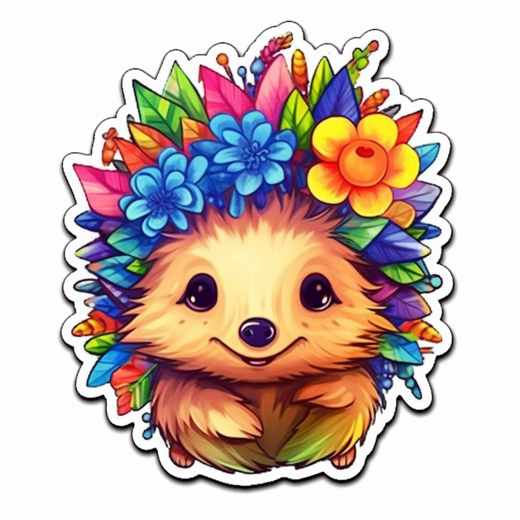 Cute and Adorble Hedgehog Vinyl Decal Sticker for Car, Laptop, Tumbler and more # 0011088