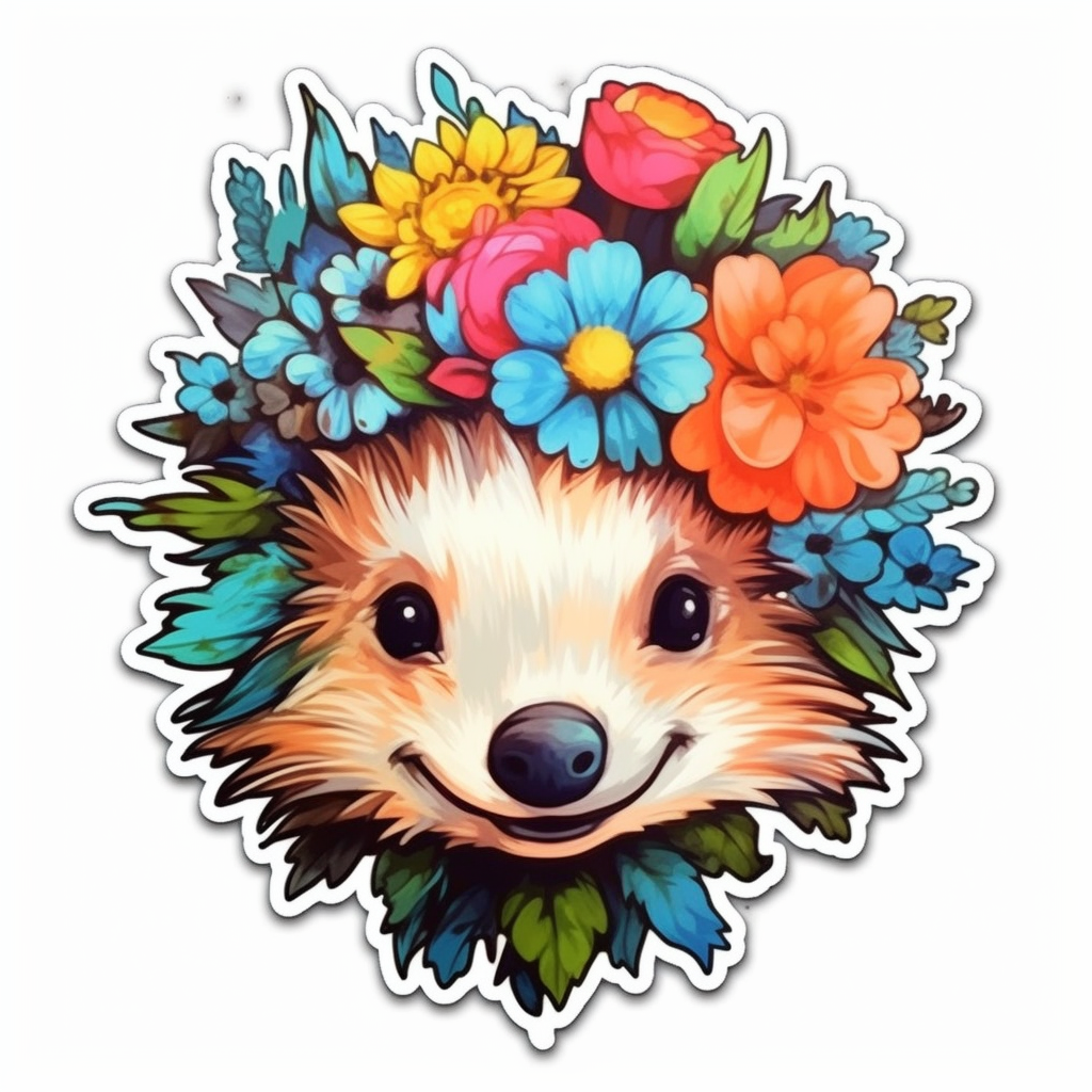 Cute and Adorble Hedgehog Vinyl Decal Sticker for Car, Laptop, Tumbler and more # 0011093