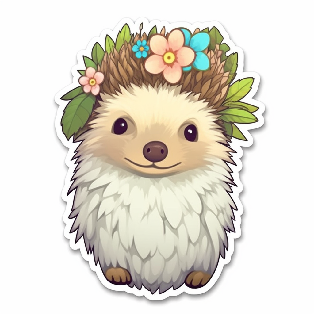 Cute and Adorble Hedgehog Vinyl Decal Sticker for Car, Laptop, Tumbler and more # 0011095