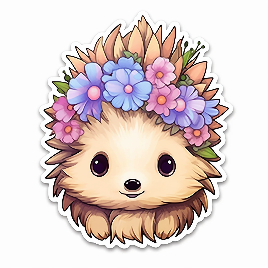 Cute and Adorble Hedgehog Vinyl Decal Sticker for Car, Laptop, Tumbler and more # 0011109