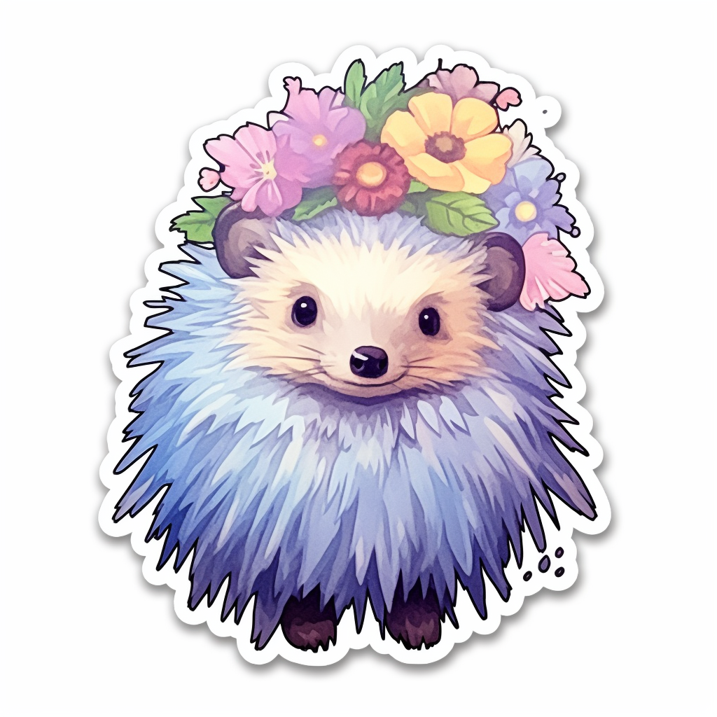 Cute and Adorble Hedgehog Vinyl Decal Sticker for Car, Laptop, Tumbler and more # 0011113