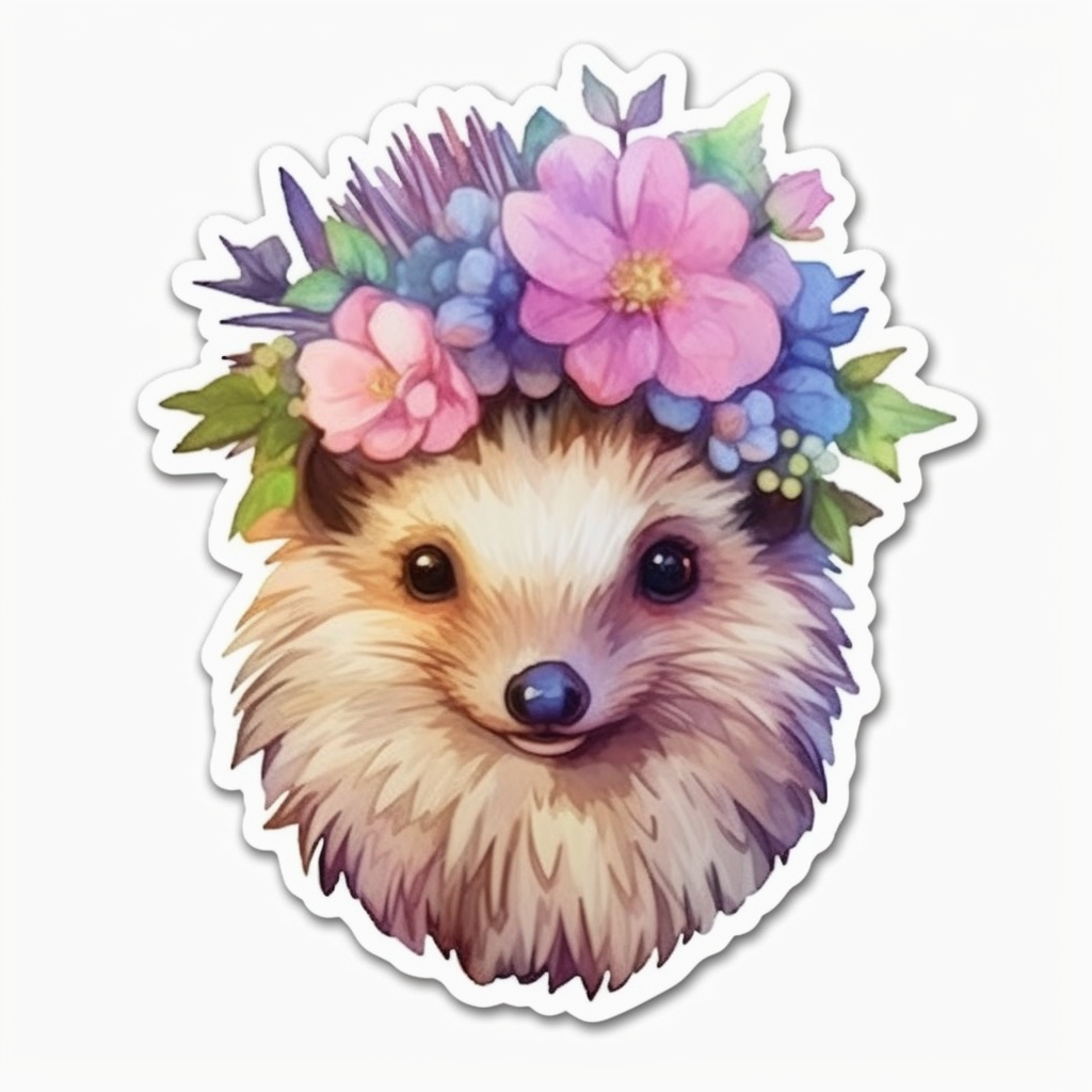 Cute and Adorble Hedgehog Vinyl Decal Sticker for Car, Laptop, Tumbler and more # 0011114