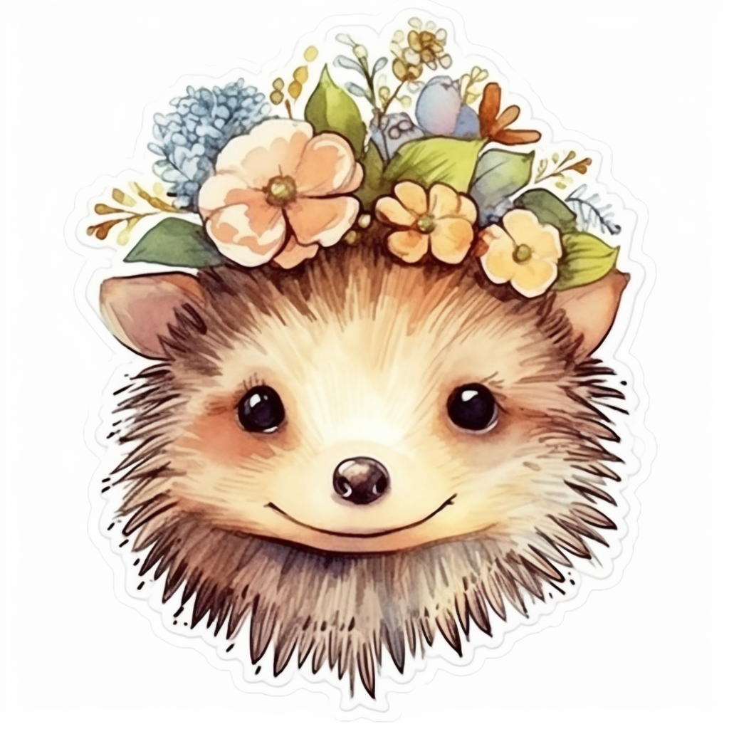 Cute and Adorble Hedgehog Vinyl Decal Sticker for Car, Laptop, Tumbler and more # 0011130