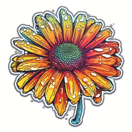 Daisy Flower Vinyl Decal Sticker for Car, Laptop, Tumbler and more # 006241