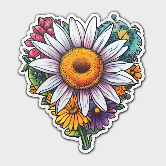 Daisy Flower Vinyl Decal Sticker for Car, Laptop, Tumbler and more # 006248