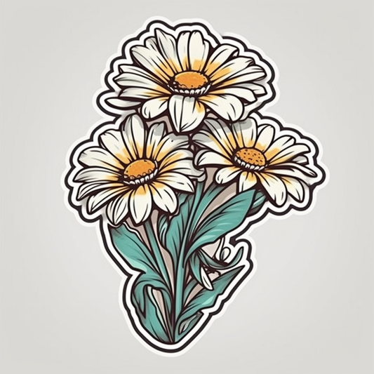 Daisy Flower Vinyl Decal Sticker for Car, Laptop, Tumbler and more # 006238