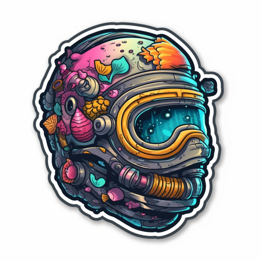 Diver Helmet Scuba Diver Vinyl Decal Sticker for Car, Laptop, Tumbler and more # 007041