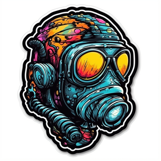 Diver Helmet Scuba Diver Vinyl Decal Sticker for Car, Laptop, Tumbler and more # 007040