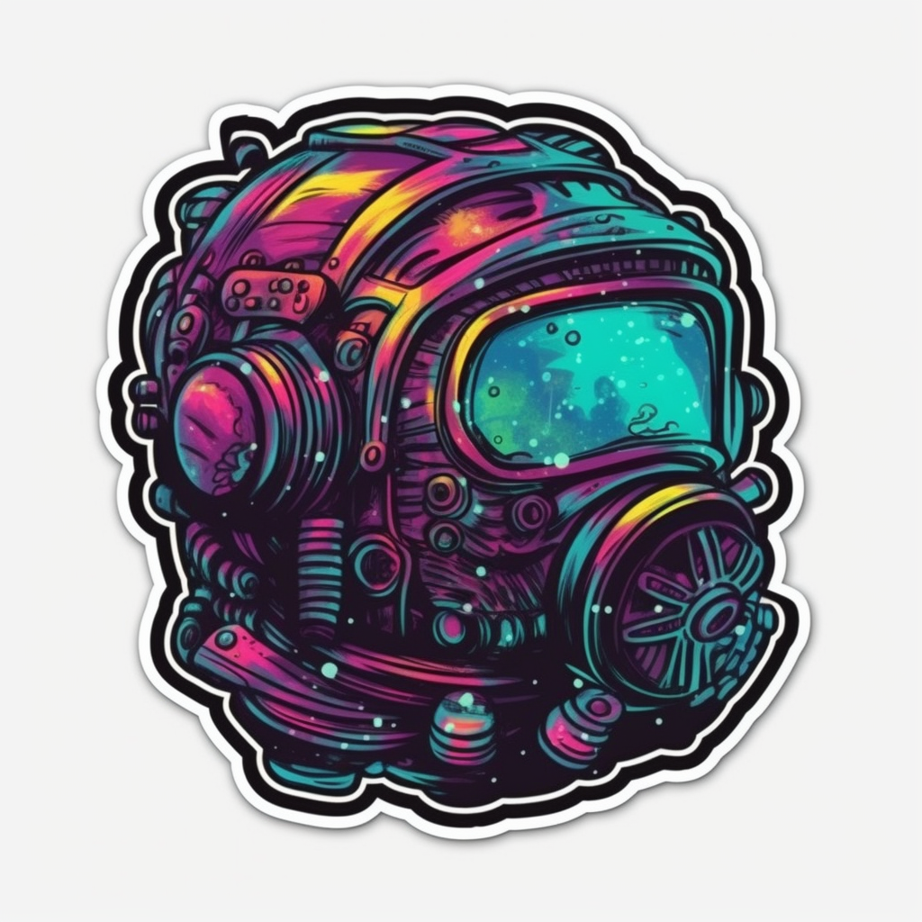 Diver Helmet Scuba Diver Vinyl Decal Sticker for Car, Laptop, Tumbler and more # 007048