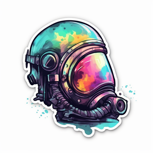 Diver Helmet Scuba Diver Vinyl Decal Sticker for Car, Laptop, Tumbler and more # 007047