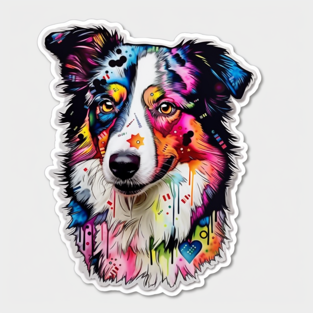 Border Collie Dog Vinyl Decal Sticker for Car, Laptop, Tumbler and more # 2381