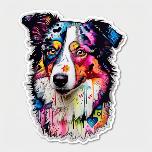 Border Collie Dog Vinyl Decal Sticker for Car, Laptop, Tumbler and more # 2381