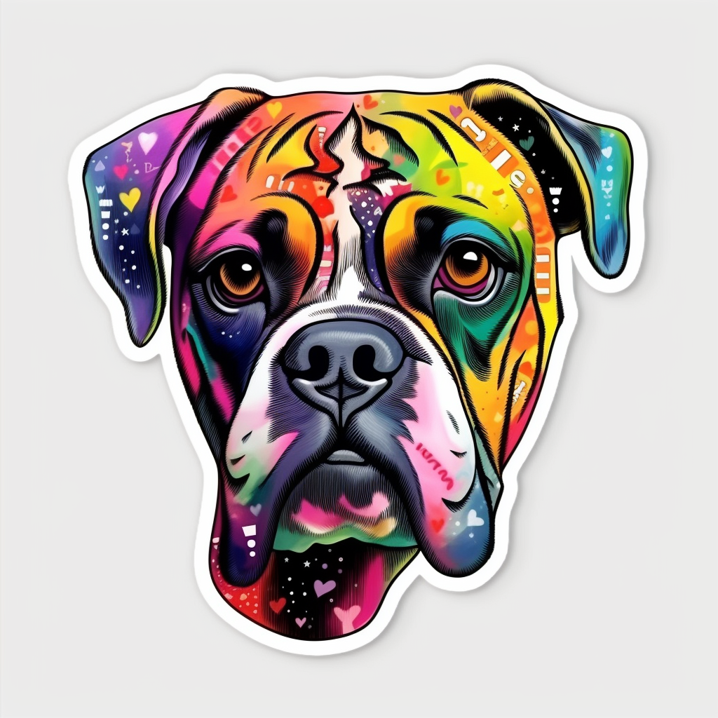 Boxer Dog Vinyl Decal Sticker for Car, Laptop, Tumbler and more # 001963