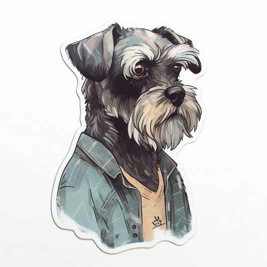 Miniature Schnauzer Dog Vinyl Decal Sticker for Car, Laptop, Tumbler and more # 00266