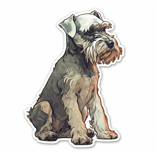 Miniature Schnauzer Dog Vinyl Decal Sticker for Car, Laptop, Tumbler and more # 00270