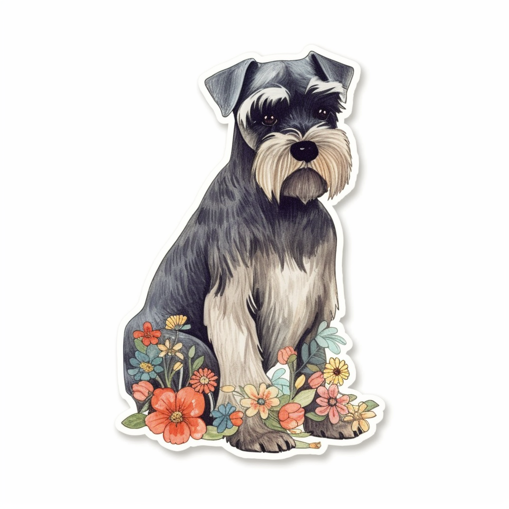 Schnauzer Dog Vinyl Decal Sticker for Car, Laptop, Tumbler and more # 002042