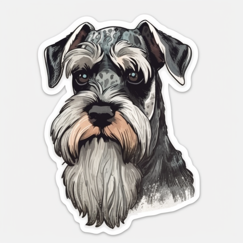 Schnauzer Dog Vinyl Decal Sticker for Car, Laptop, Tumbler and more # 2323