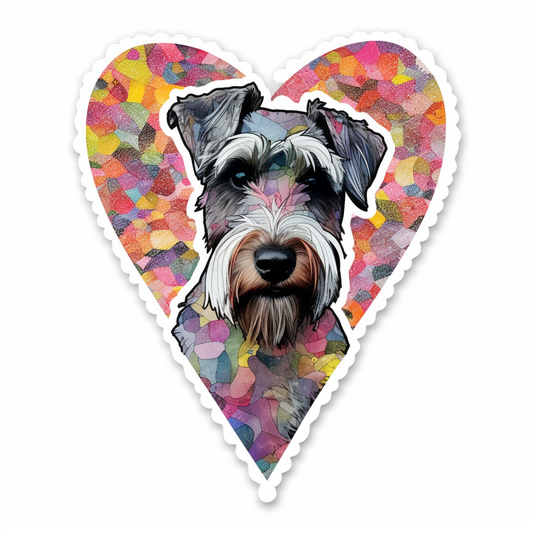 Miniature Schnauzer Dog Vinyl Decal Sticker for Car, Laptop, Tumbler and more # 00264