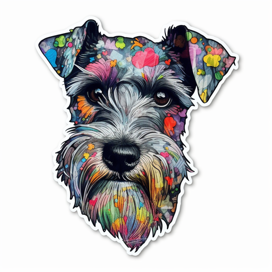 Miniature Schnauzer Dog Vinyl Decal Sticker for Car, Laptop, Tumbler and more # 00225