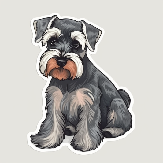 Miniature Schnauzer Dog  Vinyl Decal Sticker for Car, Laptop, Tumbler and more # 002190