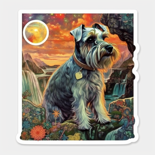 Miniature Schnauzer Dog Vinyl Decal Sticker for Car, Laptop, Tumbler and more # 00275