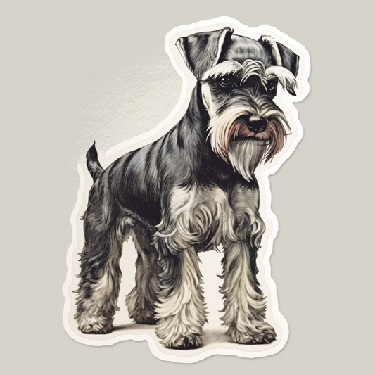 Miniature Schnauzer Dog Vinyl Decal Sticker for Car, Laptop, Tumbler and more # 00276