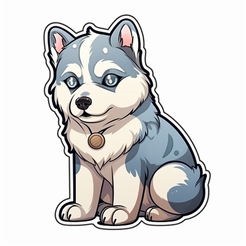 Siberian Dog Vinyl Decal Sticker for Car, Laptop, Tumbler and more # 002189