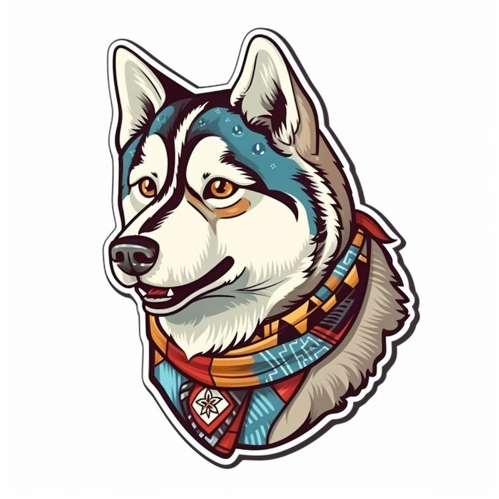 Siberian Dog Vinyl Decal Sticker for Car, Laptop, Tumbler and more # 002328