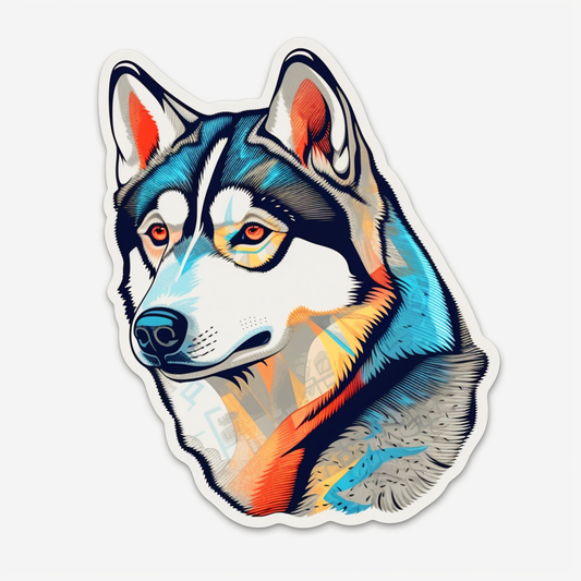 Siberian Dog Vinyl Decal Sticker for Car, Laptop, Tumbler and more # 002331