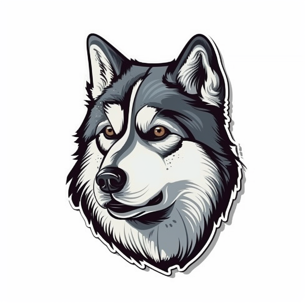 Siberian Dog Vinyl Decal Sticker for Car, Laptop, Tumbler and more # 002226