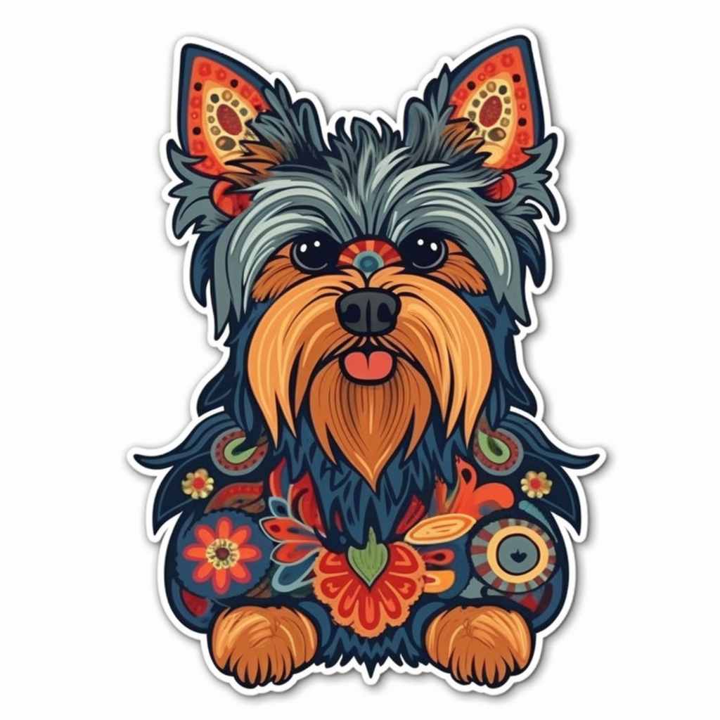 Yorkshire Dog Vinyl Decal Sticker for Car, Laptop, Tumbler and more # 002404