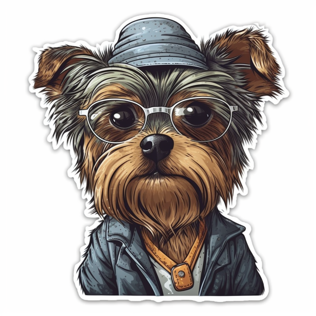 Yorkshire Dog Vinyl Decal Sticker for Car, Laptop, Tumbler and more # 002265