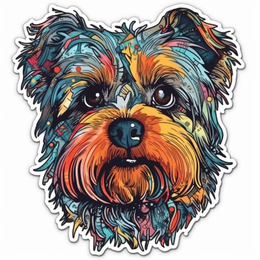 Yorkshire Dog Vinyl Decal Sticker for Car, Laptop, Tumbler and more # 002415