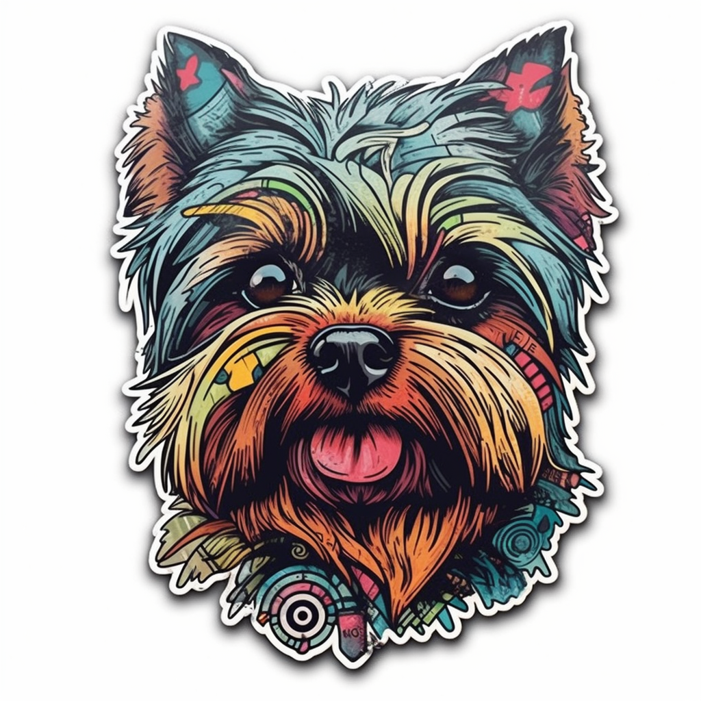 Yorkshire Dog Vinyl Decal Sticker for Car, Laptop, Tumbler and more # 002207