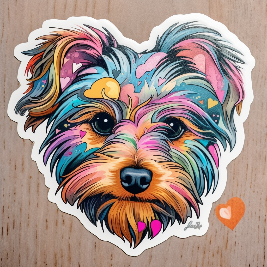 Yorkshire Dog Vinyl Decal Sticker for Car, Laptop, Tumbler and more # 002182