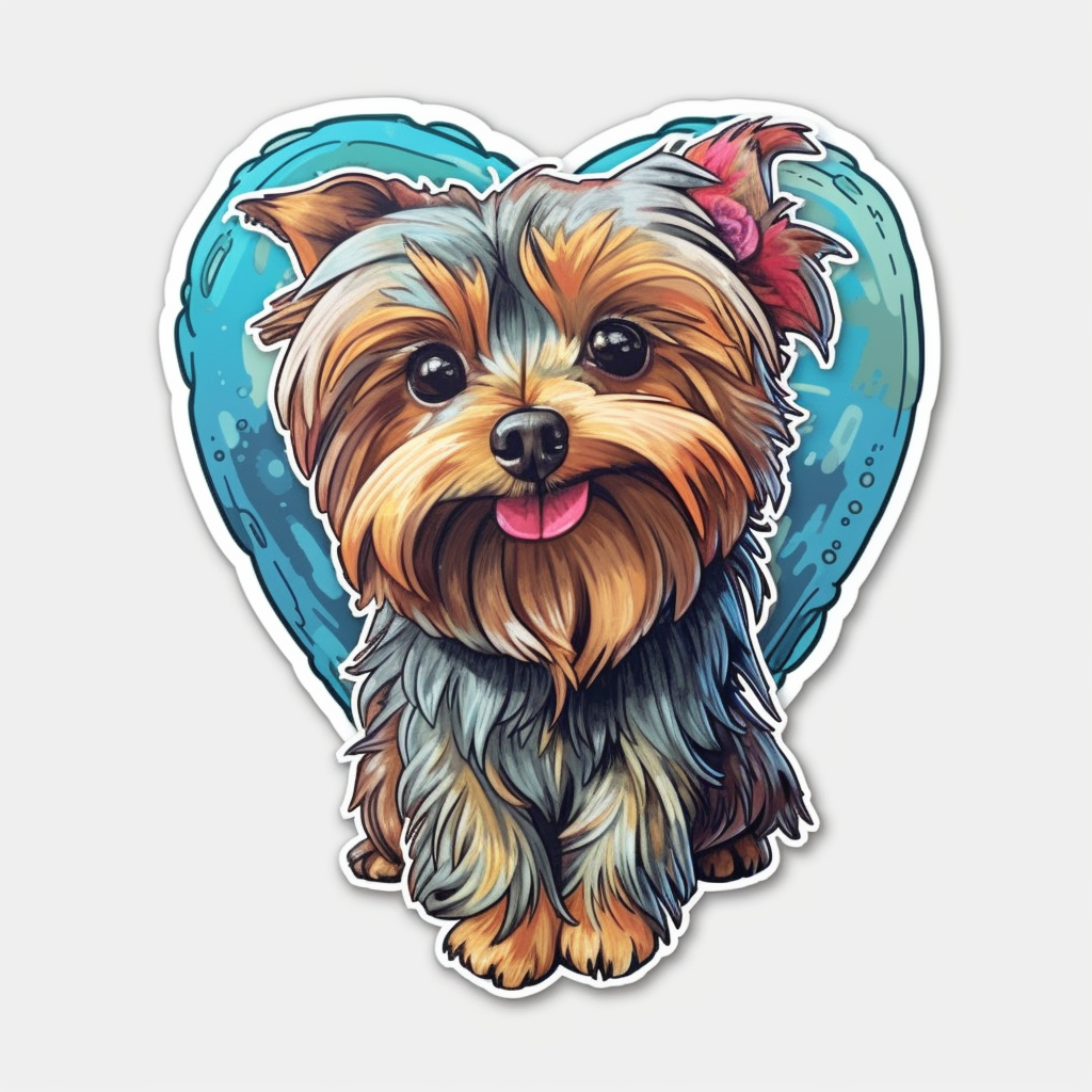 Yorkshire Dog Vinyl Decal Sticker for Car, Laptop, Tumbler and more # 2150
