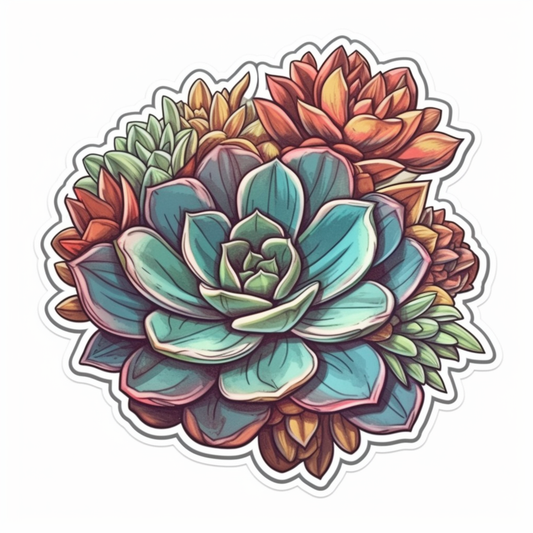 Echeveria Succulent Vinyl Decal Sticker for Car, Laptop, Tumbler and more # 006750