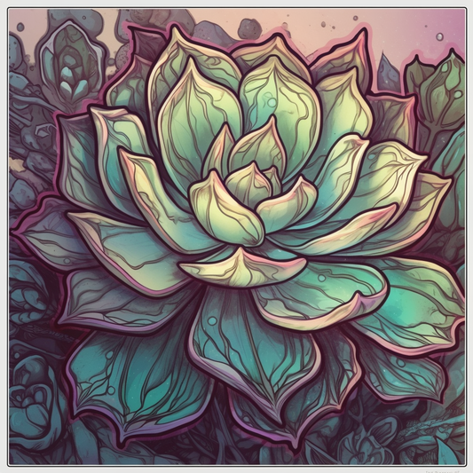 Echeveria Succulent Vinyl Decal Sticker for Car, Laptop, Tumbler and more # 006744
