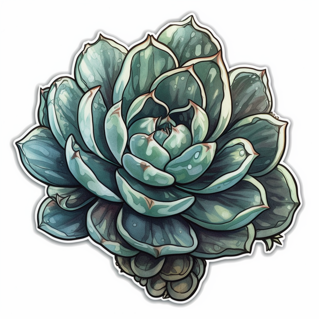 Echeveria Succulent Vinyl Decal Sticker for Car, Laptop, Tumbler and more # 006734