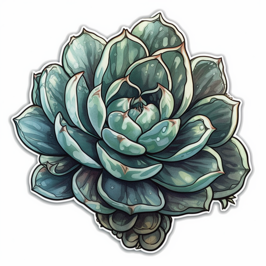 Echeveria Succulent Vinyl Decal Sticker for Car, Laptop, Tumbler and more # 006734