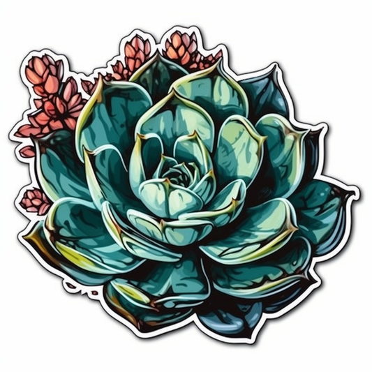 Echeveria Succulent Vinyl Decal Sticker for Car, Laptop, Tumbler and more # 006748