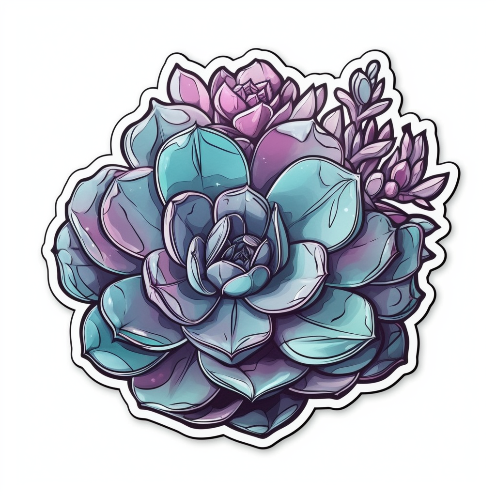 Echeveria Succulent Vinyl Decal Sticker for Car, Laptop, Tumbler and more # 006754