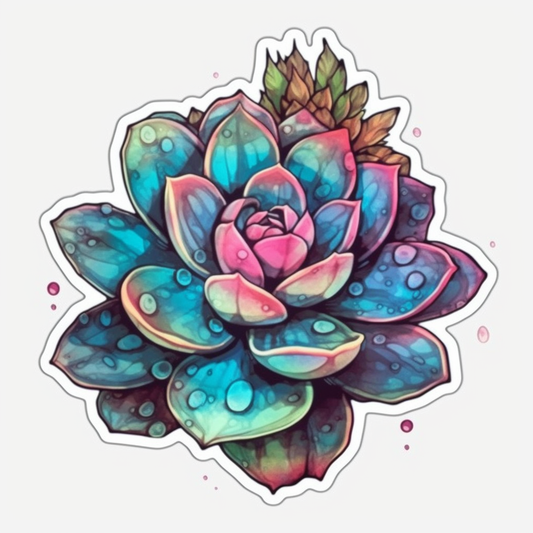 Echeveria Succulent Vinyl Decal Sticker for Car, Laptop, Tumbler and more # 006753