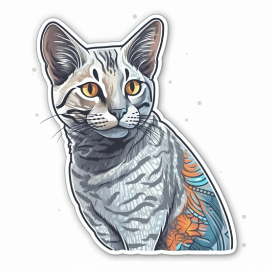 Egyptian Mau Cat Vinyl Decal Sticker for Car, Laptop, Tumbler and more # 007729