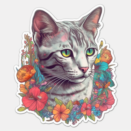 Egyptian Mau Cat Vinyl Decal Sticker for Car, Laptop, Tumbler and more # 007723