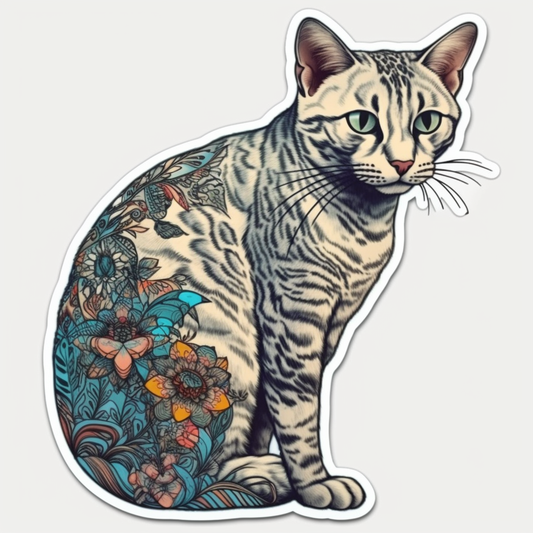Egyptian Mau Cat Vinyl Decal Sticker for Car, Laptop, Tumbler and more # 007736
