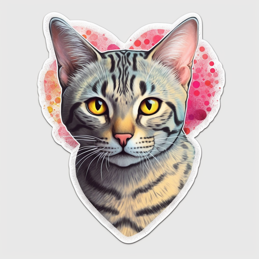 Egyptian Mau Cat Vinyl Decal Sticker for Car, Laptop, Tumbler and more # 007742
