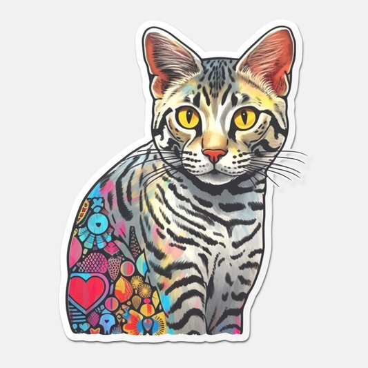 Egyptian Mau Cat Vinyl Decal Sticker for Car, Laptop, Tumbler and more # 007726