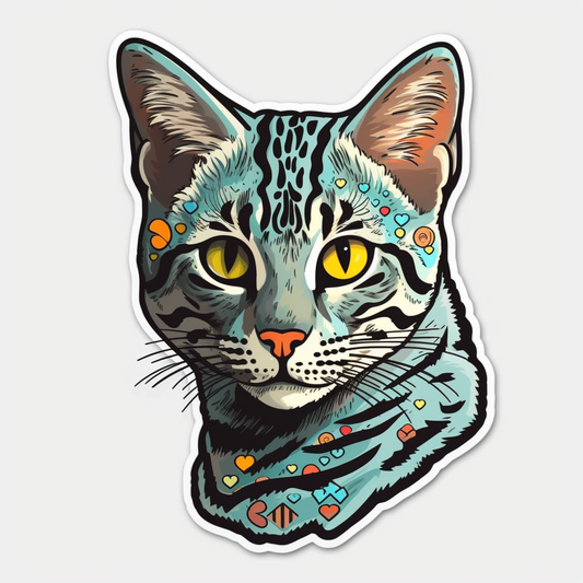 Egyptian Mau Cat Vinyl Decal Sticker for Car, Laptop, Tumbler and more # 007746