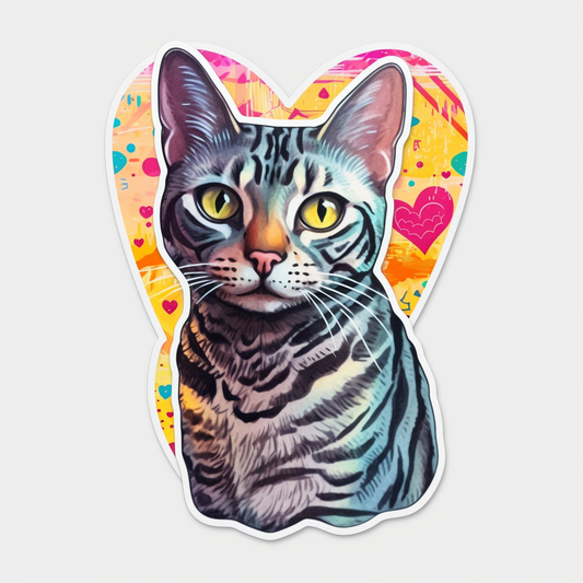 Egyptian Mau Cat Vinyl Decal Sticker for Car, Laptop, Tumbler and more # 007743